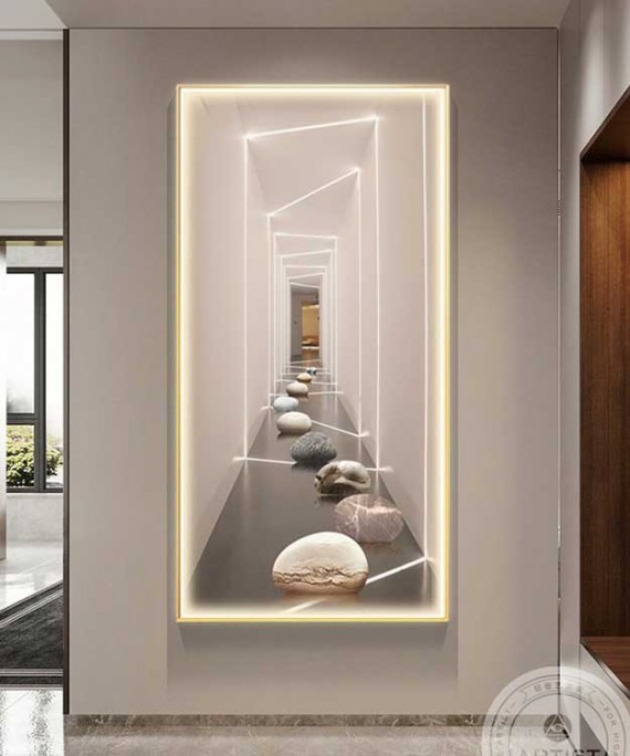 3D Effect Gray Stones And Distinctive Lighting